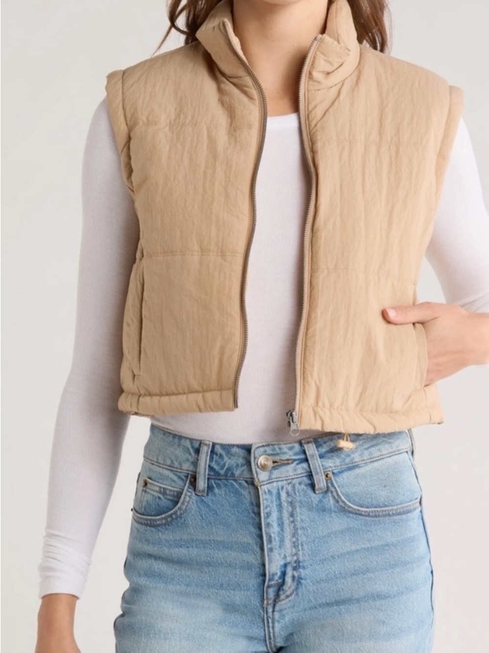 Thread & Supply Cropped Nylon Vest